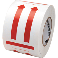 &eacute;tiquettes pour traitement sp&eacute;cial a/pictogramme Ce c&ocirc;t&eacute; vers le haut, 6" lo x 4" la, Rouge/blanc Cantin et fils