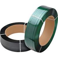 Green Strapping, Polyester, 5/8" W x 3800' L, Green, Manual Grade Cantin et fils