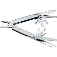Outil multiple SwissTool avec lame verrouillable, M&eacute;tal, Poign&eacute;e en M&eacute;tal, 155 mm lo, 26 fonctions, 0,7 lb Cantin et fils