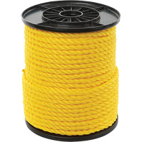 3/8" Yellow Twisted 3-Strand Rope, Polypropylene, 250' Cantin et fils