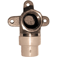 Coude applique 90° monobloc, Noeud x FPT, Laiton/PVC-C, 3/4" Cantin et fils