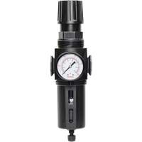 Manual Drain Filter/Regulator with Standard Bowl Modulair 300, 1/4" NPT, 150 PSI, 5.1 fl. oz. Capacity Cantin et fils