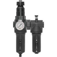 Filtre + r&eacute;gulateur + lubrificateur &agrave; drain manuel avec bol en m&eacute;tal et manom&egrave;tre Modulair 400, 1/2" NPT Cantin et fils