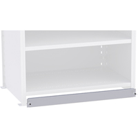 Plaque de base/façade pour rangement de bacs sur rayonnage enclenchable Interlok Cantin et fils