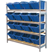 &eacute;tag&egrave;res larges avec bacs g&eacute;ants en plastique, Acier, Sans boulons, Capacit&eacute; 800 lb, 66" la x 72" h x 18" p Cantin et fils