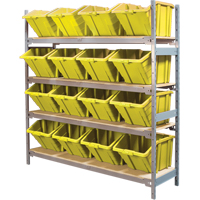 &eacute;tag&egrave;res larges avec bacs g&eacute;ants en plastique, Acier, Sans boulons, Capacit&eacute; 800 lb, 66" la x 72" h x 18" p Cantin et fils
