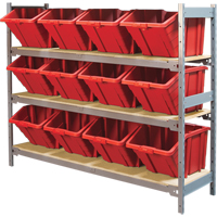 &eacute;tag&egrave;res larges avec bacs g&eacute;ants en plastique, Acier, Sans boulons, Capacit&eacute; 800 lb, 66" la x 60" h x 18" p Cantin et fils