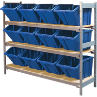&eacute;tag&egrave;res larges avec bacs g&eacute;ants en plastique, Acier, Sans boulons, Capacit&eacute; 800 lb, 66" la x 60" h x 18" p Cantin et fils