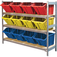 &eacute;tag&egrave;res larges avec bacs g&eacute;ants en plastique, Acier, Sans boulons, Capacit&eacute; 800 lb, 66" la x 60" h x 18" p Cantin et fils