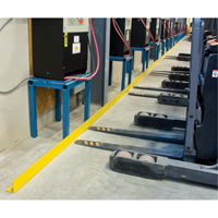Rails protecteurs arr&ecirc;ts de charge avec ancrage au sol, Acier, 48" lo x 5" h, Jaune Cantin et fils