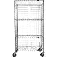 Enclosed Wire Shelf Cart, Chrome Plated, 36" x 69" x 18", 800 lbs. Capacity Cantin et fils