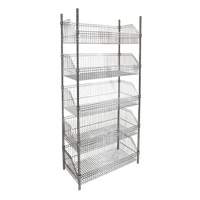 &eacute;tag&egrave;re &agrave; paniers-tablettes en treillis m&eacute;tallique, Tiers 5, 48" la x 74" h x 24" p Cantin et fils
