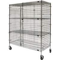 Security Cart, Chrome Plated, 60" x 69" x 24", 500 lbs. Capacity Cantin et fils