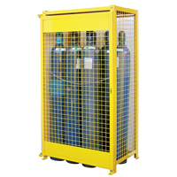 Gas Cylinder Cabinets, 10 Cylinder Capacity, 44" W x 30" D x 74" H, Yellow Cantin et fils