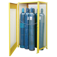 Gas Cylinder Cabinets, 10 Cylinder Capacity, 44" W x 30" D x 74" H, Yellow Cantin et fils