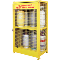 Gas Cylinder Cabinets, 12 Cylinder Capacity, 44" W x 30" D x 74" H, Yellow Cantin et fils