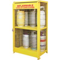 Gas Cylinder Cabinets, 12 Cylinder Capacity, 44" W x 30" D x 74" H, Yellow Cantin et fils