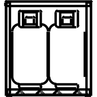 Aluminum LPG Cylinder Locker Storage, 4 Cylinder Capacity, 30" W x 32" D x 33-1/2" H, Silver Cantin et fils