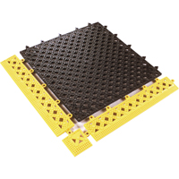 TAPIS MODULAIRE LOK-TYLE 12"X12" JAUNE NOIR, Vinyle, 1' la c, 1' lo, 9/16" &eacute;paisseur, Noir Cantin et fils