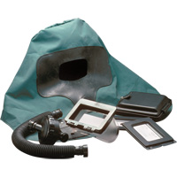 Respirateur &agrave; adduction d'air Abrasi-Blast complet, Moyen, Coiffe souple, Bavette Simple Cantin et fils
