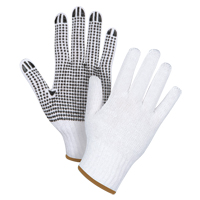 Gants tricot&eacute;s &agrave; pois, Poly/coton, Un c&ocirc;t&eacute;, Calibre 7, Grand Cantin et fils