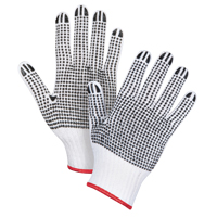 Gants tricot&eacute;s deux c&ocirc;t&eacute;s &agrave; pois, Poly/coton, Deux c&ocirc;t&eacute;s, Calibre 7, Petit Cantin et fils