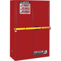 Armoire de rangement haute s&eacute;curit&eacute; avec barre en acier pour produits inflammables, 45 gal., 2 tablettes Cantin et fils