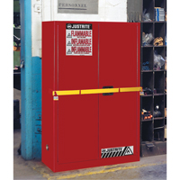 Armoire de rangement haute s&eacute;curit&eacute; avec barre en acier pour produits inflammables, 45 gal., 2 tablettes Cantin et fils