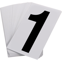 Num&eacute;ros autocollants, 1, 3-1/2" h, Noir sur blanc Cantin et fils