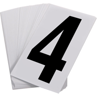 Num&eacute;ros autocollants, 4, 3-1/2" h, Noir sur blanc Cantin et fils