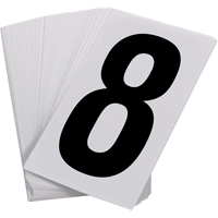 Num&eacute;ros autocollants, 8, 3-1/2" h, Noir sur blanc Cantin et fils