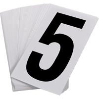 Num&eacute;ros autocollants, 5, 3-1/2" h, Noir sur blanc Cantin et fils