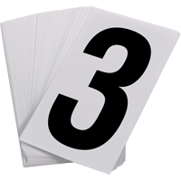 Num&eacute;ros autocollants, 3, 3-1/2" h, Noir sur blanc Cantin et fils