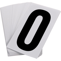 Num&eacute;ros autocollants, 0, 3-1/2" h, Noir sur blanc Cantin et fils