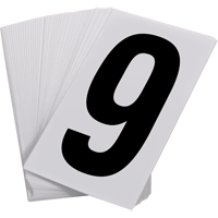 Num&eacute;ros autocollants, 9, 3-1/2" h, Noir sur blanc Cantin et fils