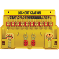 Stations de verrouillage, Cadenas Thermoplastique, Capacit&eacute; de 10, Cadenas Compris Cantin et fils