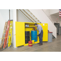 Armoires Sure-Grip EX pour entreposage de barils &agrave; la verticale, Capacit&eacute; de 110 gal. US, 2 barils, Jaune Cantin et fils