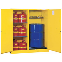 Armoires Sure-Grip EX s&eacute;curitaires &agrave; double fonction, Capacit&eacute; de 115 gal. US, 13 barils, Jaune Cantin et fils