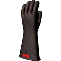 Black Natural Rubber Insulating Gloves, ASTM Class 0, Size 8, 11" L Cantin et fils