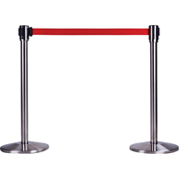 Free-Standing Crowd Control Barrier Receiver Post, 35" High, Stainless Cantin et fils