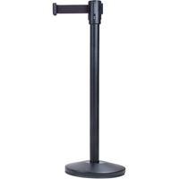 Barri&egrave;res sur pieds pour le contr&ocirc;le des foules, Acier, 35" h, Ruban Noir, Longueur du ruban 7' Cantin et fils