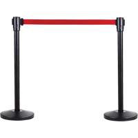 Free-Standing Crowd Control Barrier Receiver Post, 35" High, Black Cantin et fils