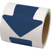 D&eacute;calcomanie en couleur pour le marquage des planchers, Fl&egrave;che, 4" lo x 4" la, Bleu, Vinyle Cantin et fils