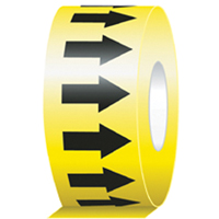 Directional Flow Arrow Tapes, 104', Black on Yellow Cantin et fils