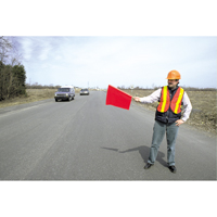 Traffic Safety Flags, Vinyl, With Handle Cantin et fils