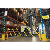 Barri&egrave;re extensible, 37" h x 11' lo, Noir/Jaune Cantin et fils