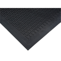 Low-Profile Matting, Rubber, Scraper Type, Solid Pattern, 3' x 5', Black Cantin et fils