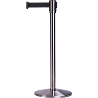 Free-Standing Crowd Control Barrier, Steel, 35" H, Black Tape, 12' Tape Length Cantin et fils