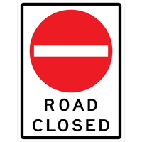 "Road Closed" Roll-Up Traffic Sign, 36" x 48", Vinyl, English with Pictogram Cantin et fils