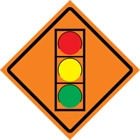 Stop Light Roll-Up Traffic Sign, 29-1/2" x 29-1/2", Vinyl, Pictogram Cantin et fils